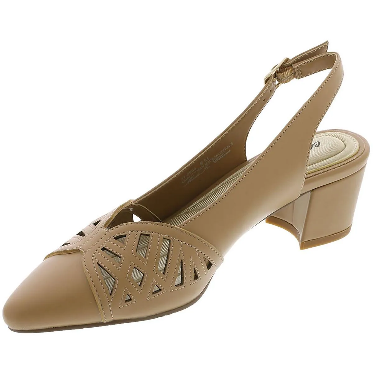 Bizzy Womens Faux Leather Block Heel Slingback Heels