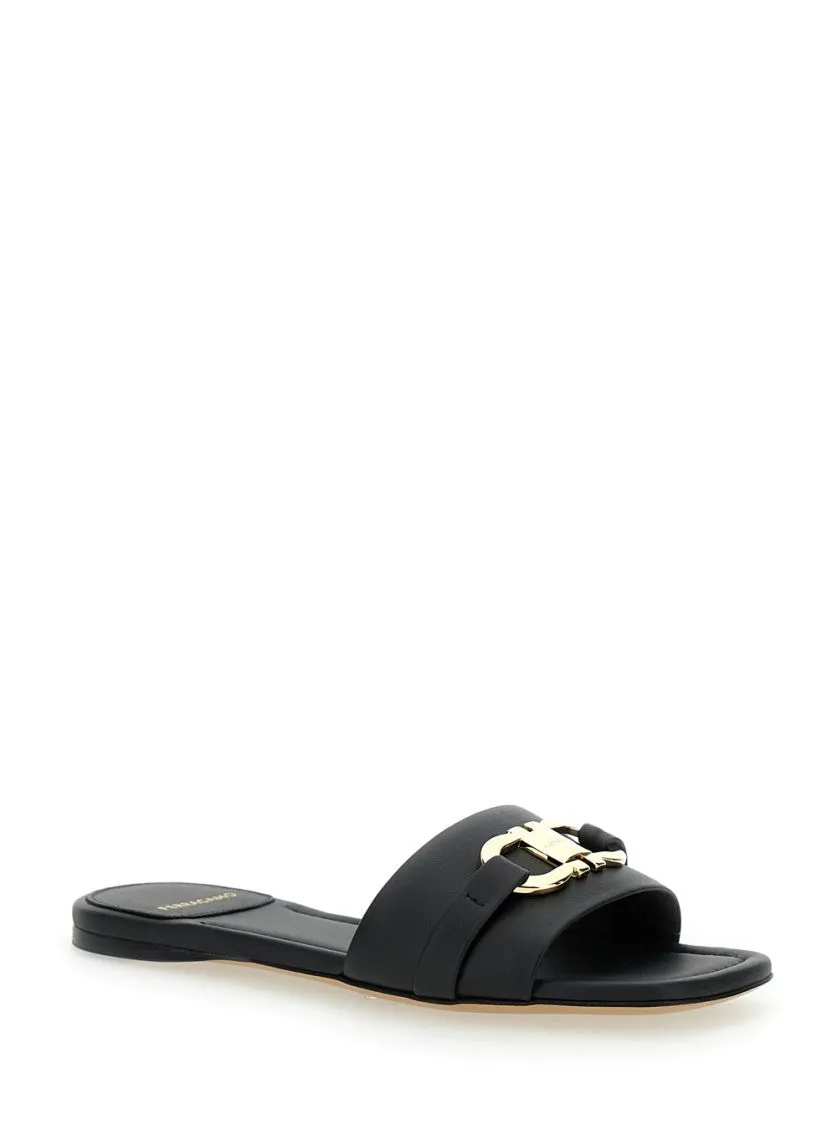 Black Buckle Detail Sandals