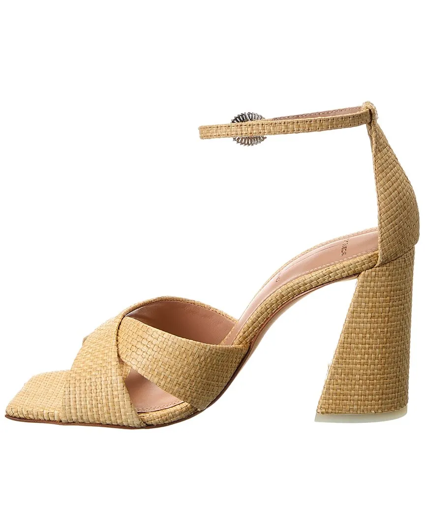 Black Suede Studio Chelsea Raffia Sandal