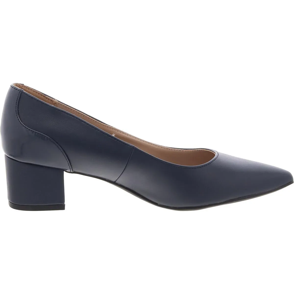 Blakely Womens Solid Faux Leather Block Heels