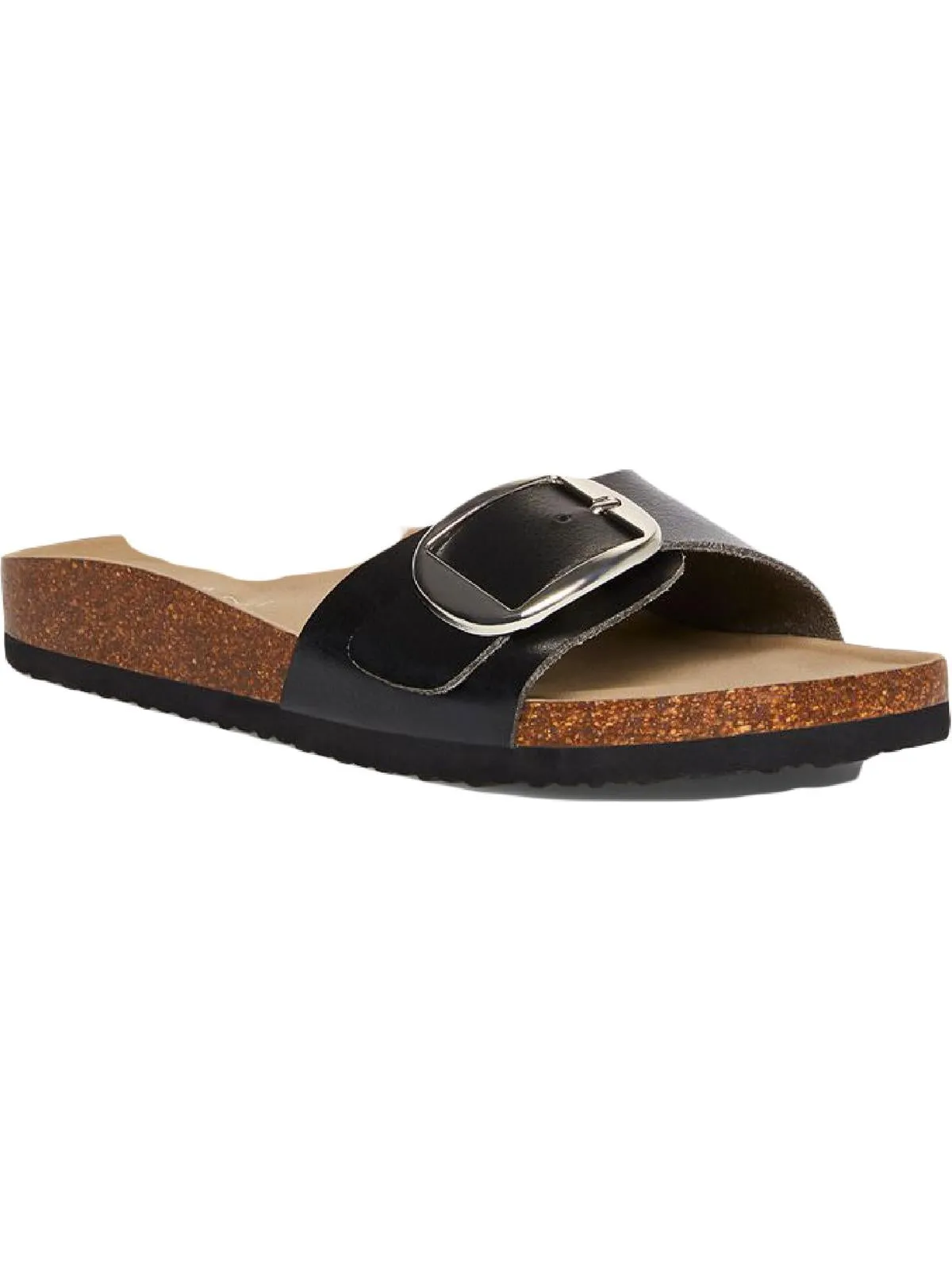 Blinkk Womens Faux Leather Platform Slide Sandals