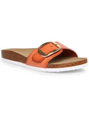 Blinkk Womens Faux Leather Platform Slide Sandals