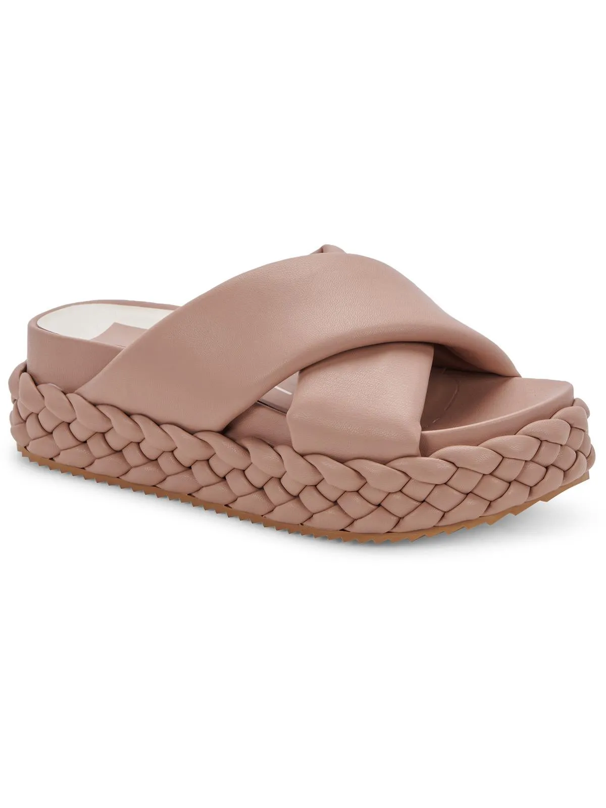 BLUME Womens Faux Leather Slip On Slide Sandals