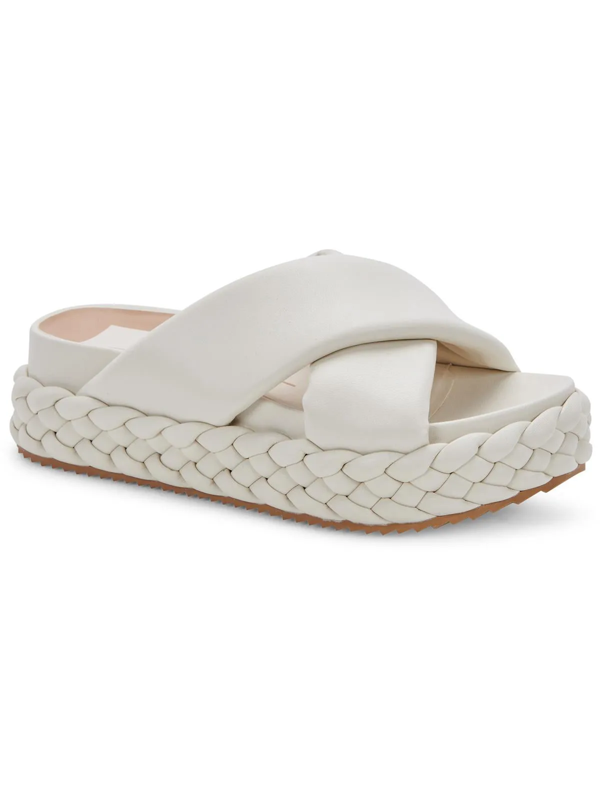 BLUME Womens Faux Leather Slip On Slide Sandals