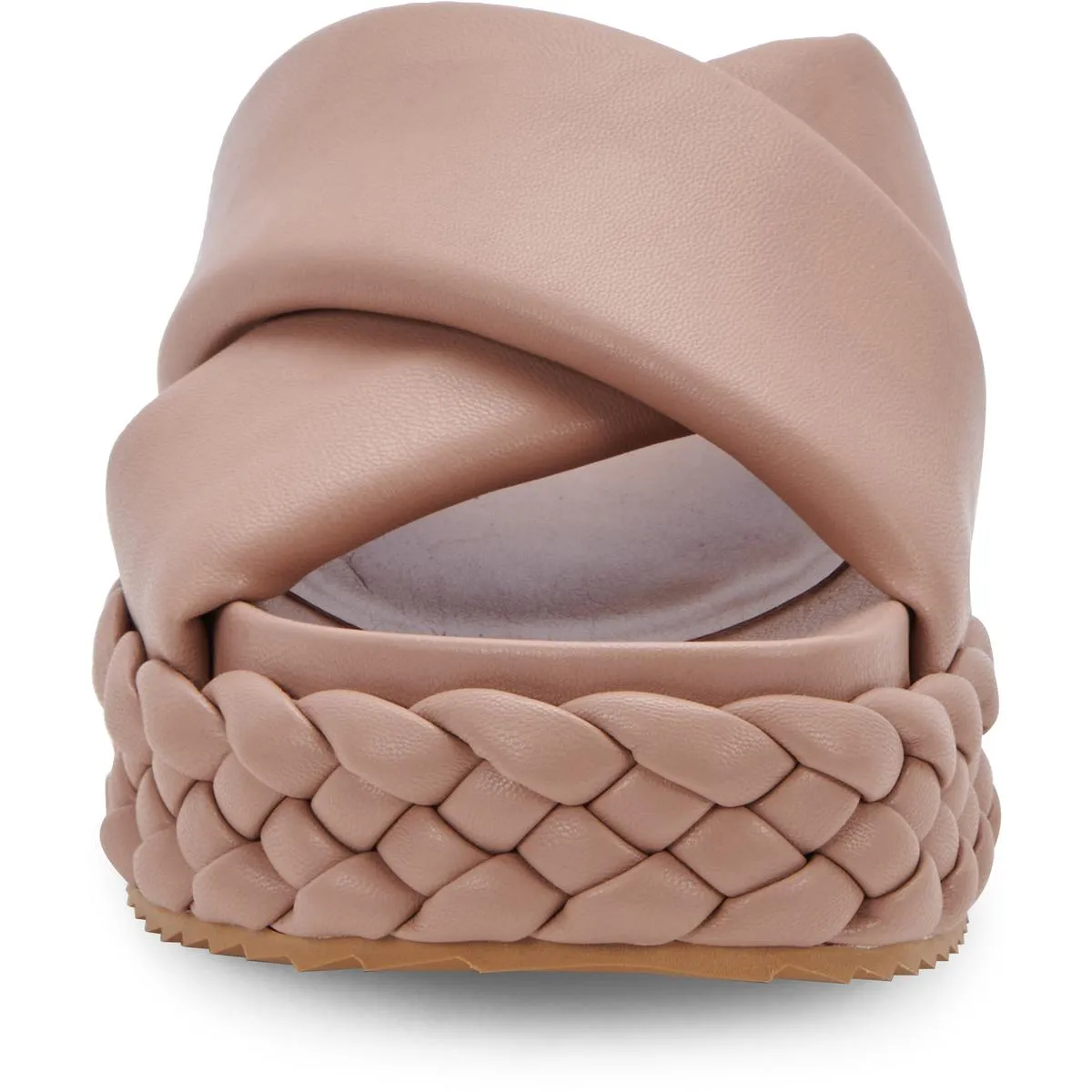 BLUME Womens Faux Leather Slip On Slide Sandals