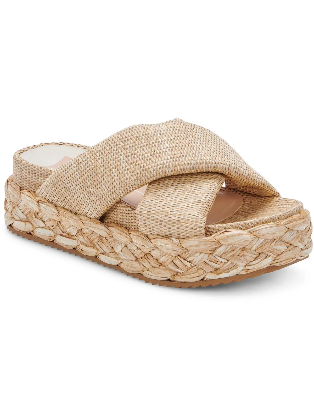 BLUME Womens Faux Leather Slip On Slide Sandals