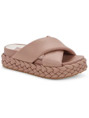 BLUME Womens Faux Leather Slip On Slide Sandals