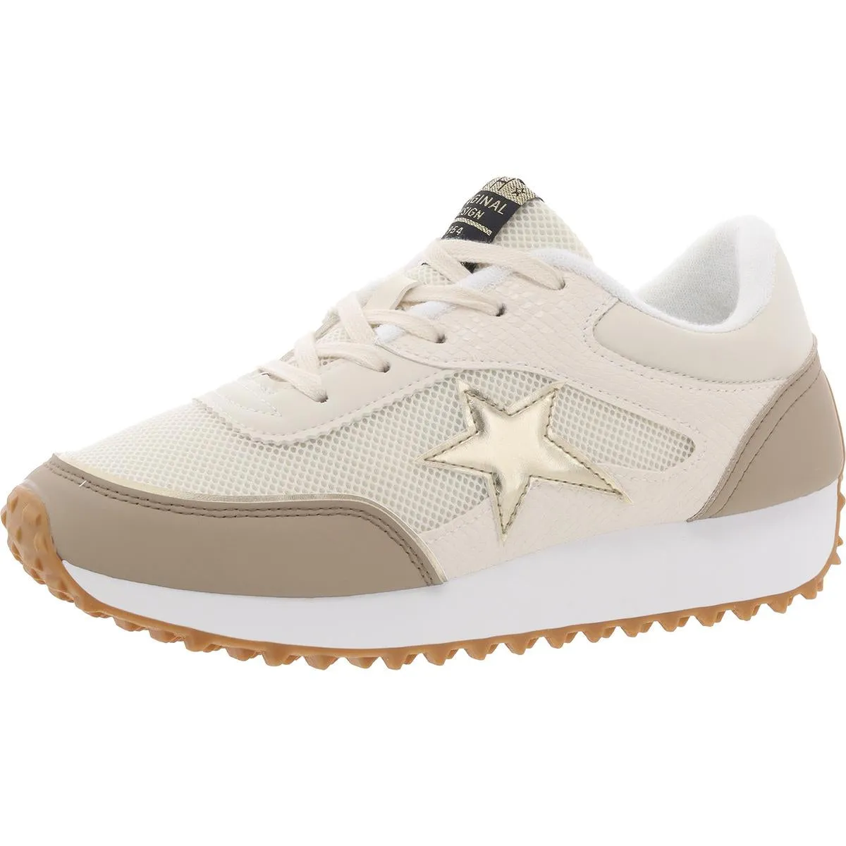 BOBBY Womens Cushioned Footbed Man Made Casual And Fashion Sneakers