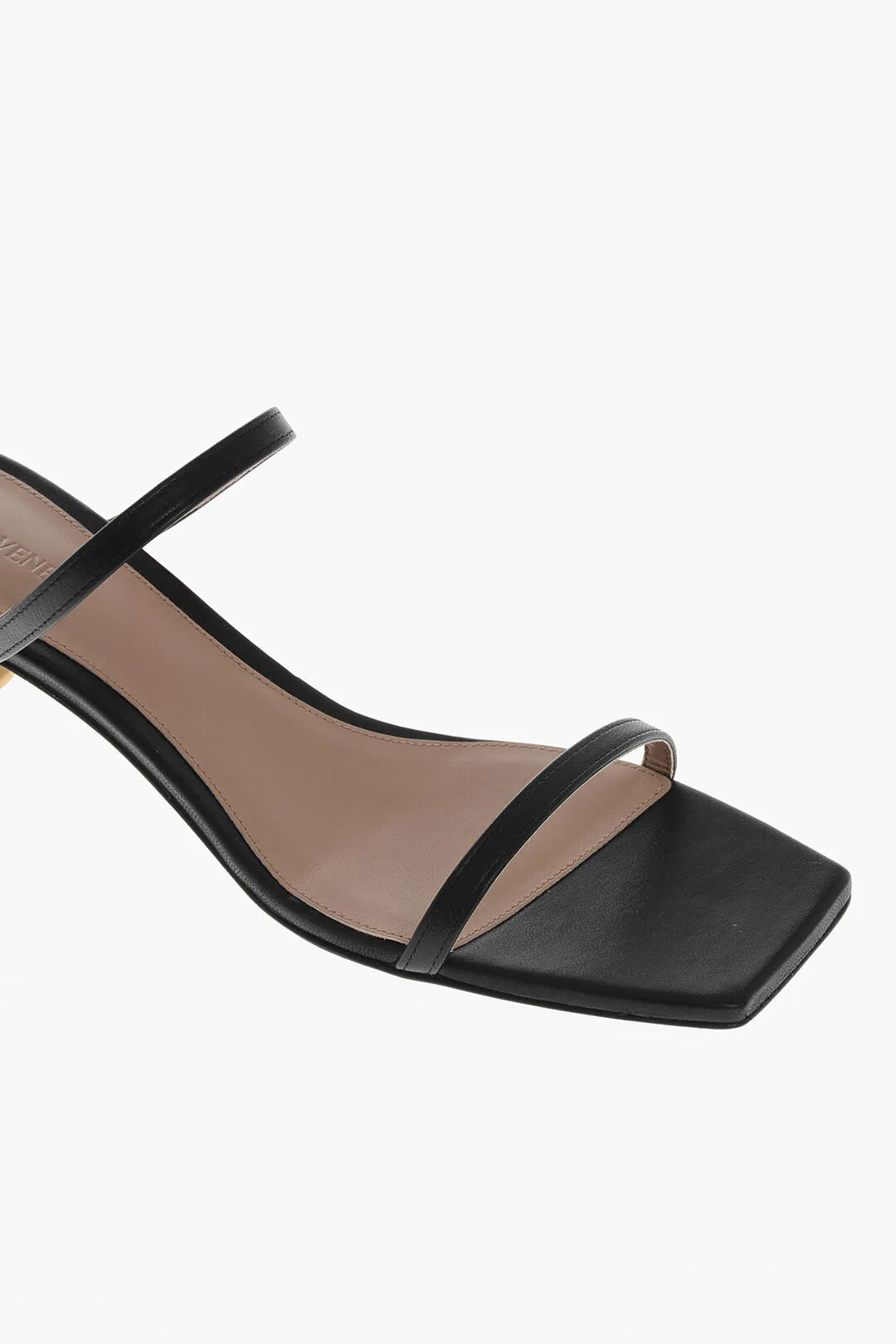 Bottega Veneta Leather Knot Sandals With Design Heel 5Cm