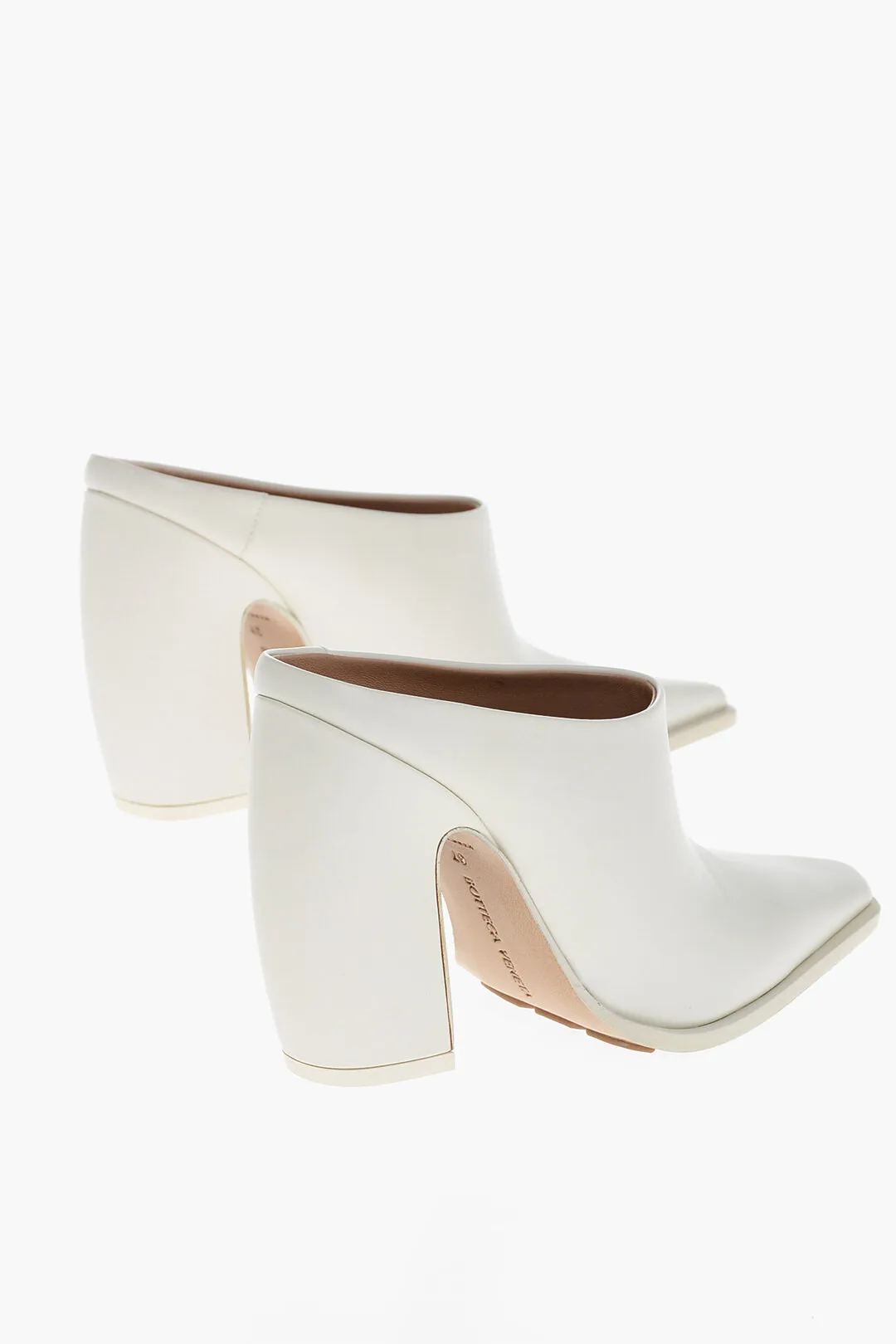 Bottega Veneta Leather Tex Mules With Covered Heel 10Cm
