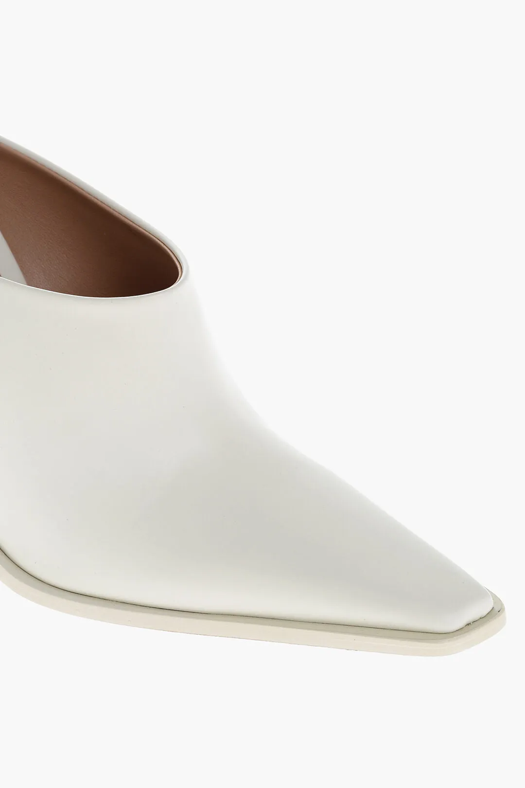 Bottega Veneta Leather Tex Mules With Covered Heel 10Cm