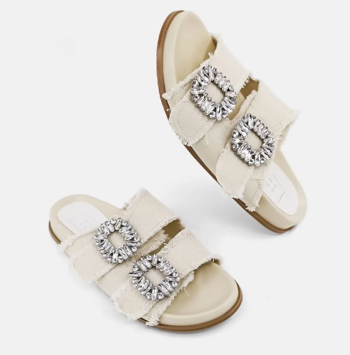 Bridget Sandals In Beige Canvas