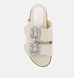 Bridget Sandals In Beige Canvas