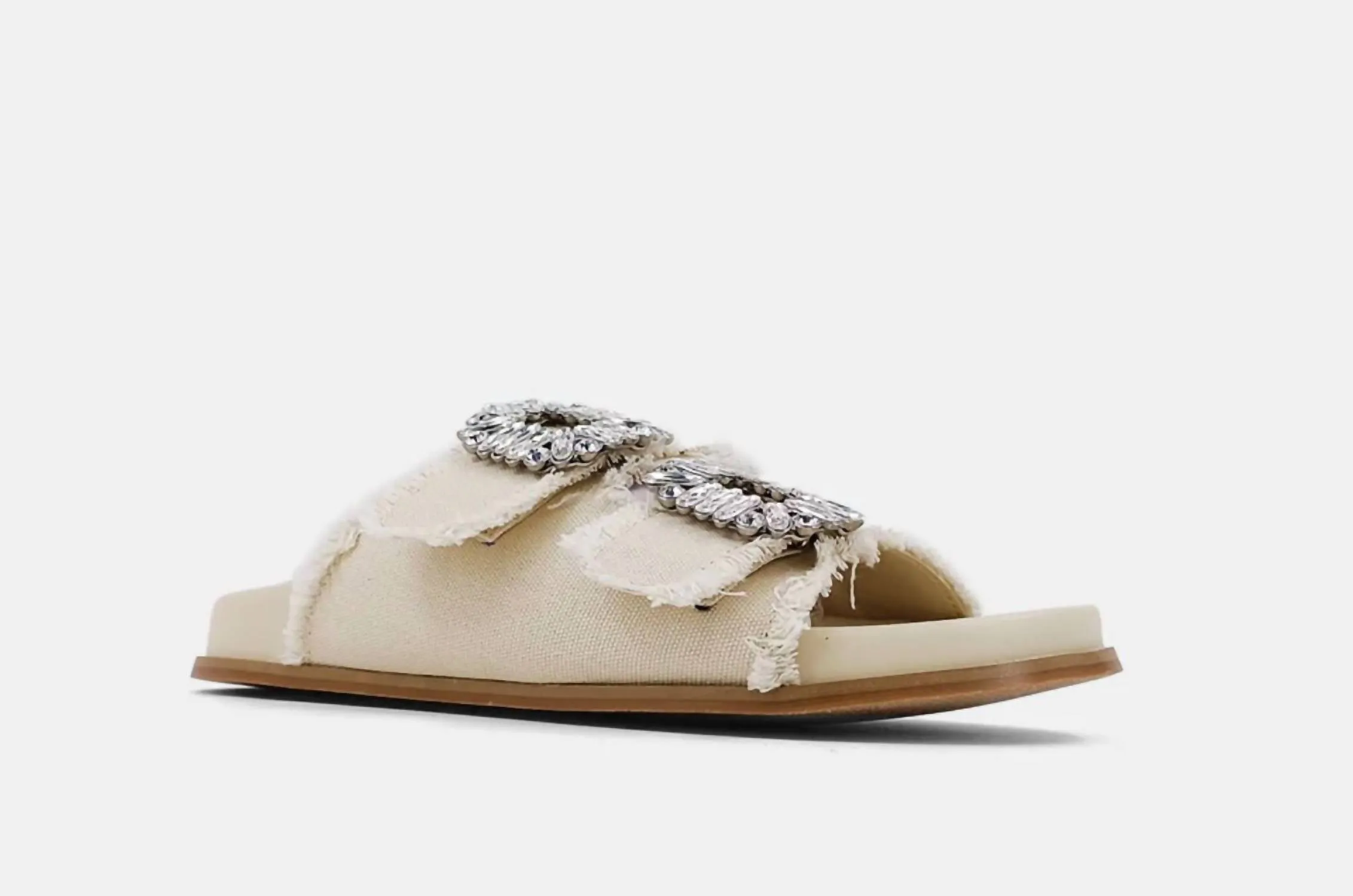 Bridget Sandals In Beige Canvas