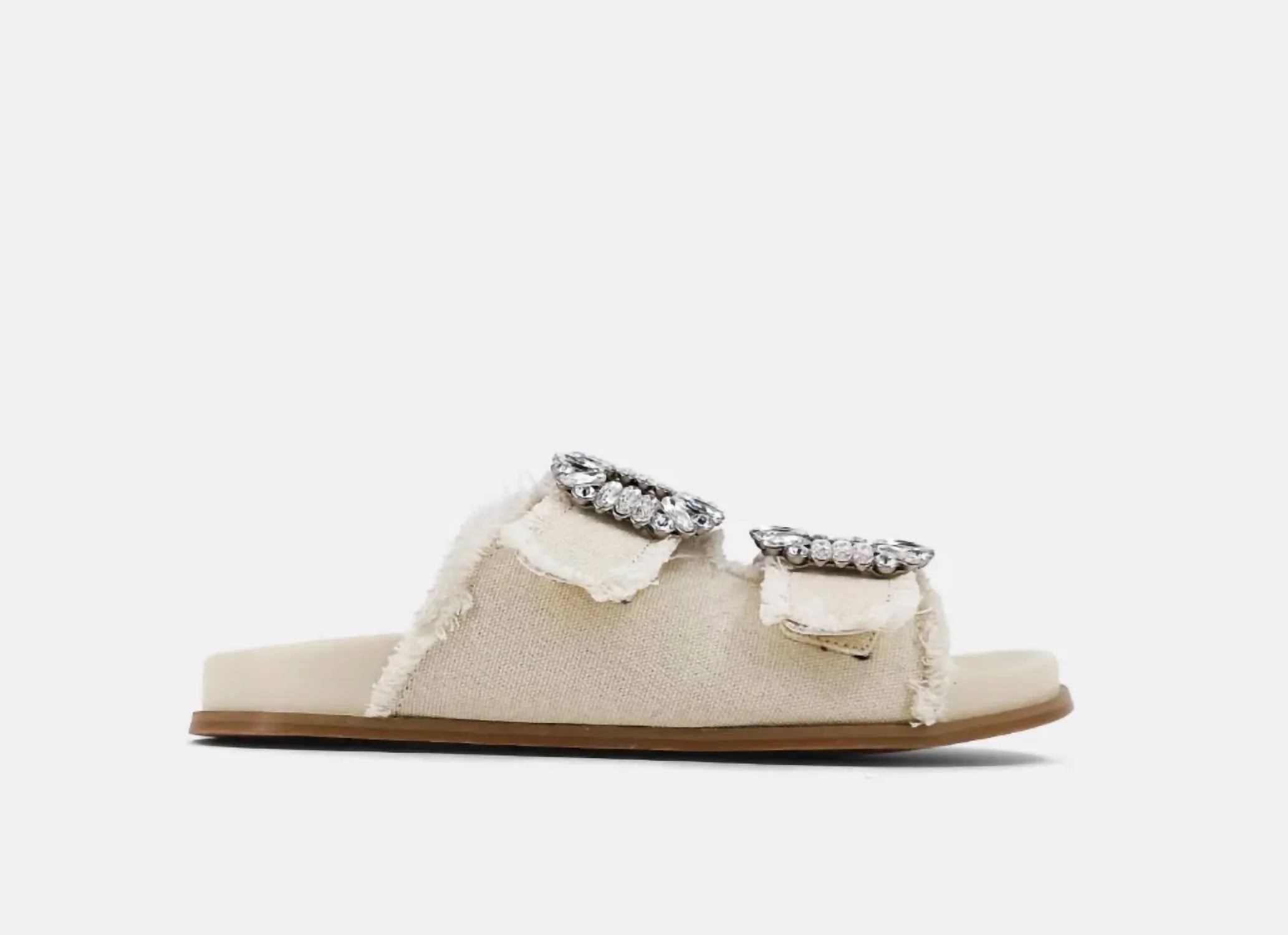 Bridget Sandals In Beige Canvas