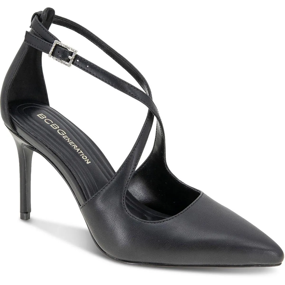 BROMI Womens Buckle Manmade Ankle Strap