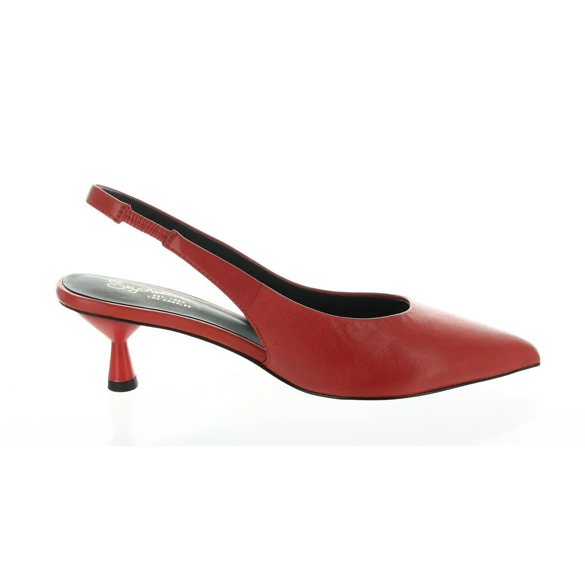 Brooklyn Womens Stretch Leather Kitten Heels