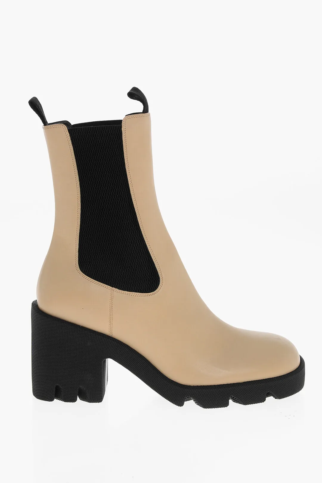 Burberry Leather Chelsea Booties With Carrion Sole 8Cm