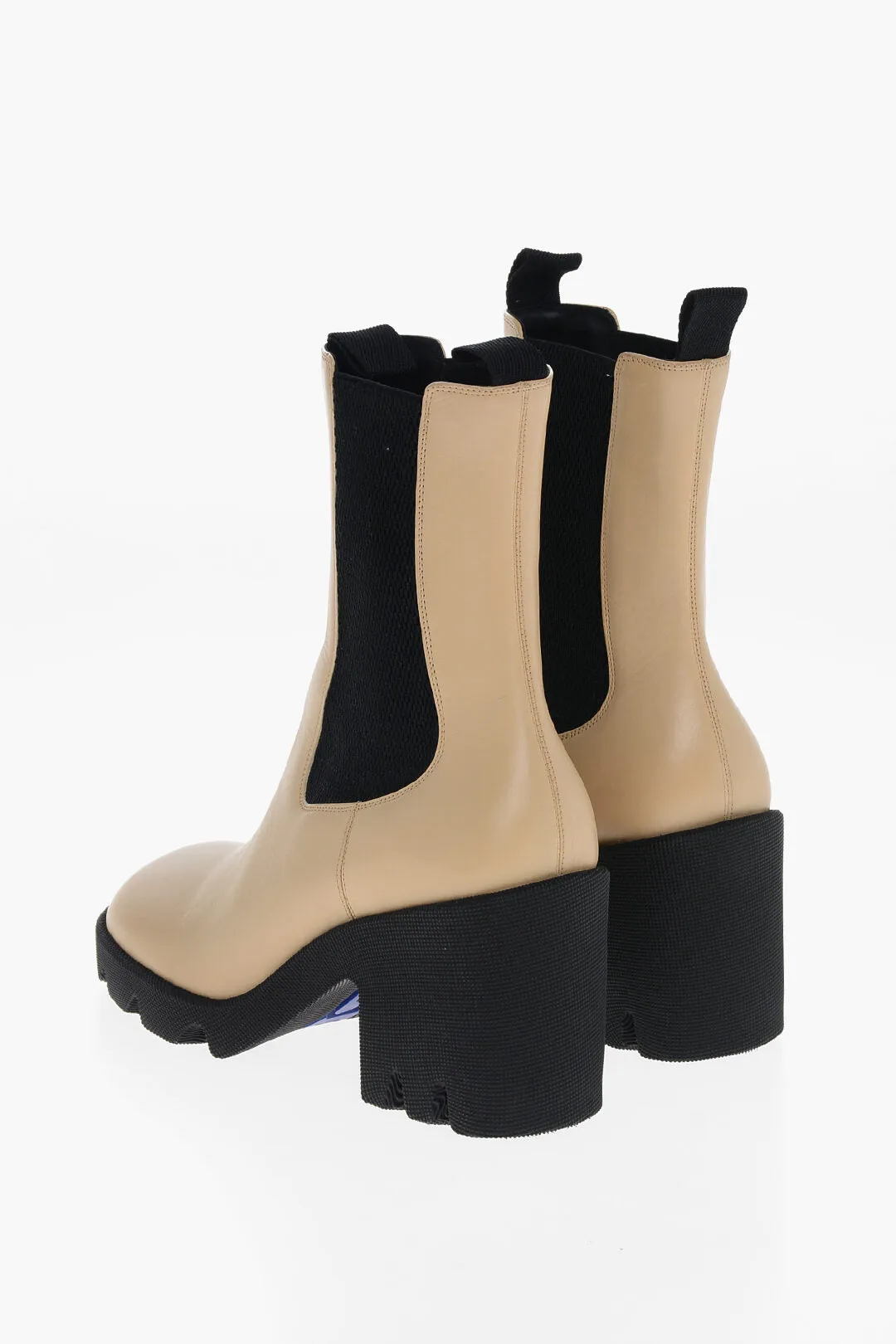 Burberry Leather Chelsea Booties With Carrion Sole 8Cm