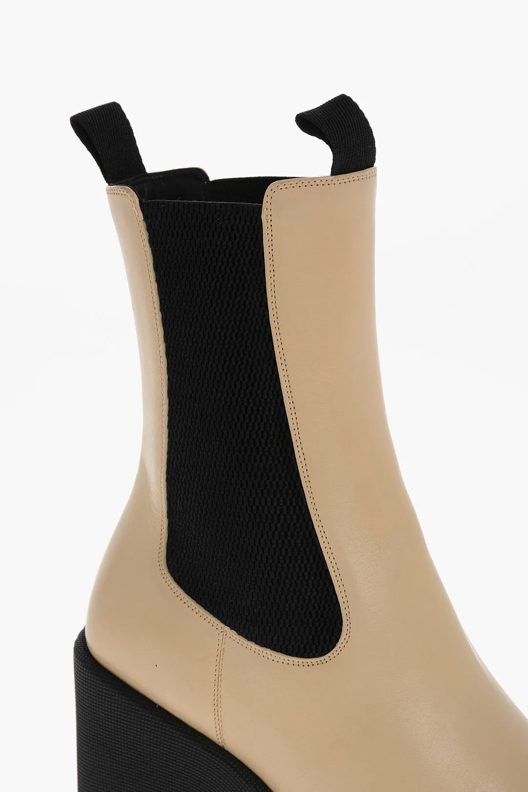 Burberry Leather Chelsea Booties With Carrion Sole 8Cm