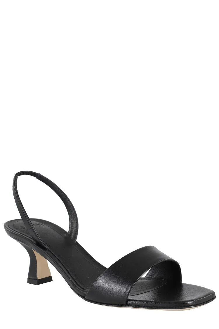 Cameron 055 Black Leather Sandals With Elasticized Strap