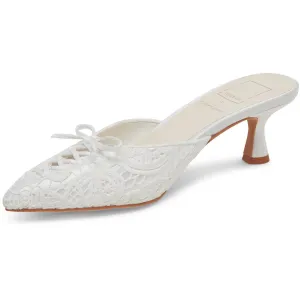 CAMILE Womens Bow Lace Mules