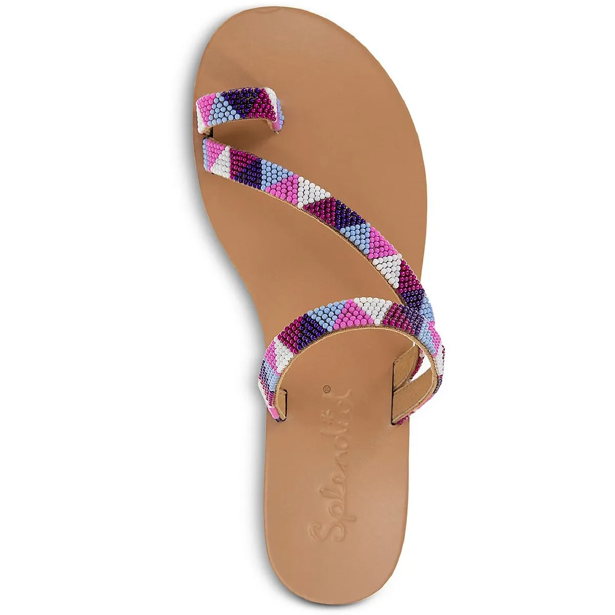 Capri Womens Faux Leather Toe Strap Slide Sandals