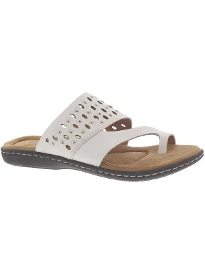 Catalina Womens Leather Toe Loop Slide Sandals
