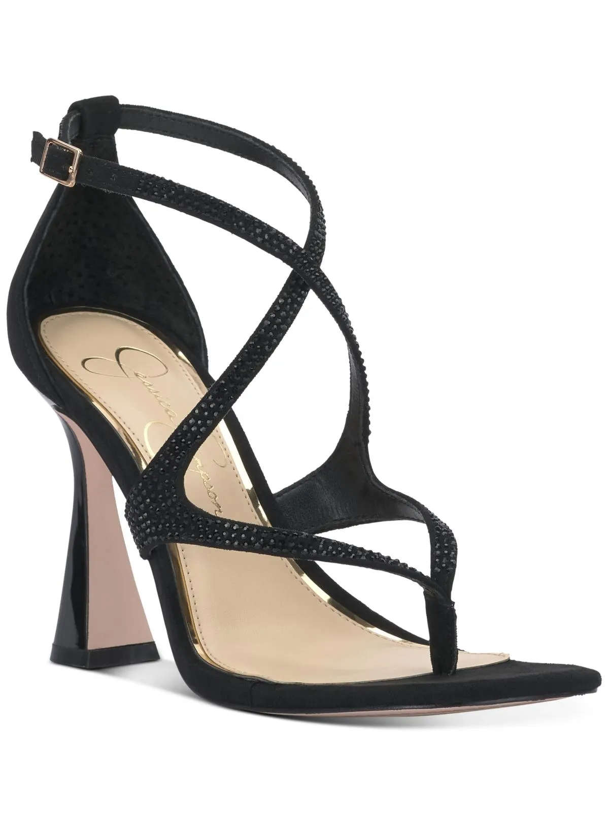 Catarina Womens Faux Suede Rhinestone Pumps