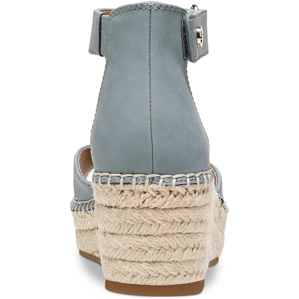 CAYLAA Womens Faux Leather Ankle Strap Wedge Sandals