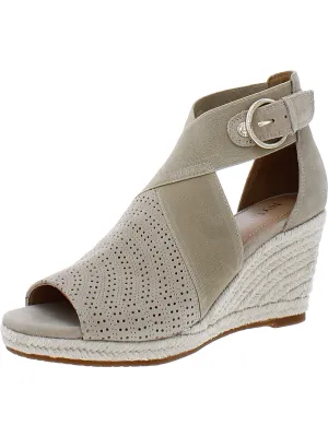 Charisma Womens Suede Peep-Toe Wedge Sandals