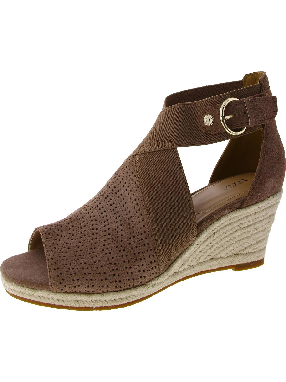 Charisma Womens Suede Peep-Toe Wedge Sandals