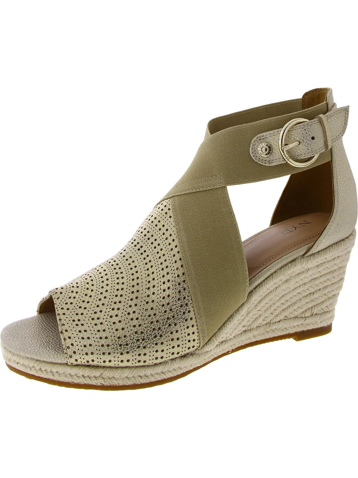 Charisma Womens Suede Peep-Toe Wedge Sandals