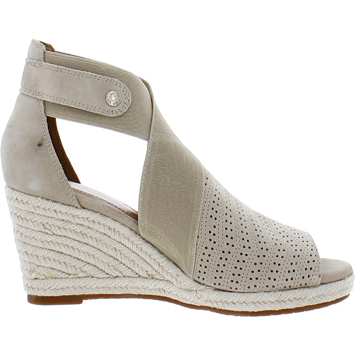 Charisma Womens Suede Peep-Toe Wedge Sandals