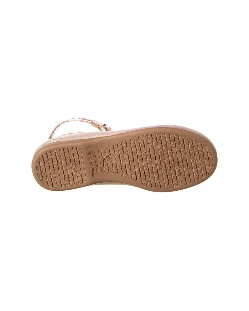 Childrenchic Textured Leather Ankle Strap Flat