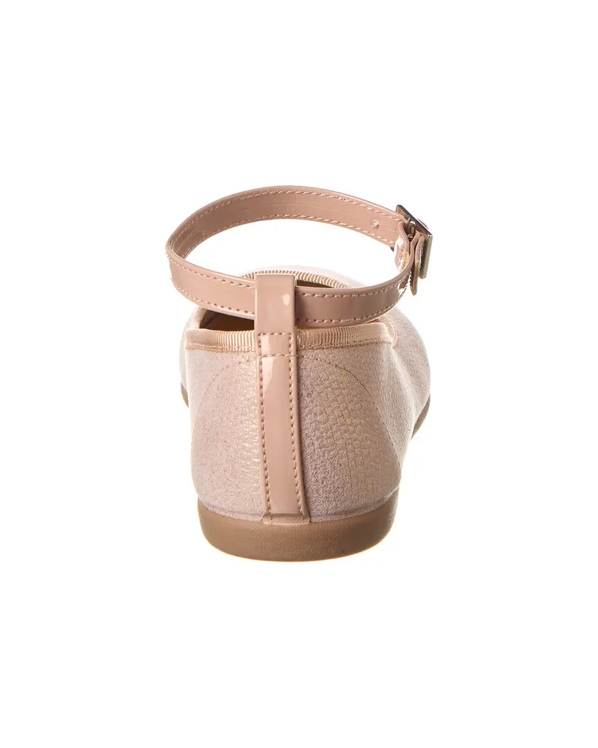 Childrenchic Textured Leather Ankle Strap Flat