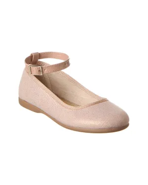 Childrenchic Textured Leather Ankle Strap Flat