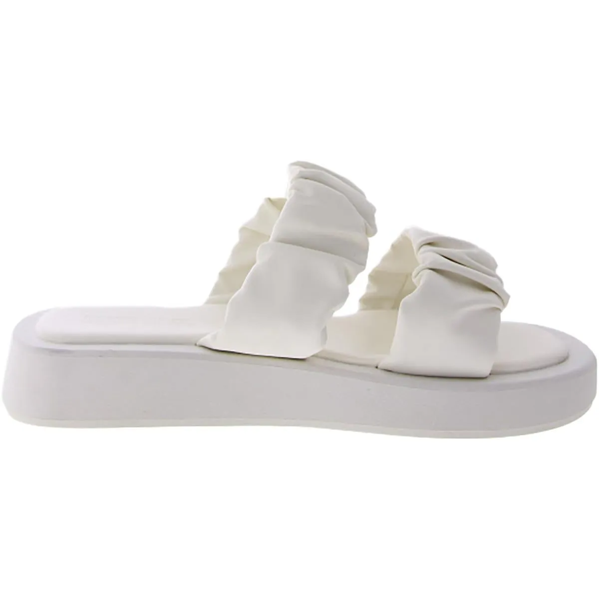 Club South Beach Womens Faux Leather Slip-On Slide Sandals