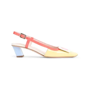 Color-Blocked Calfskin Leather Pumps