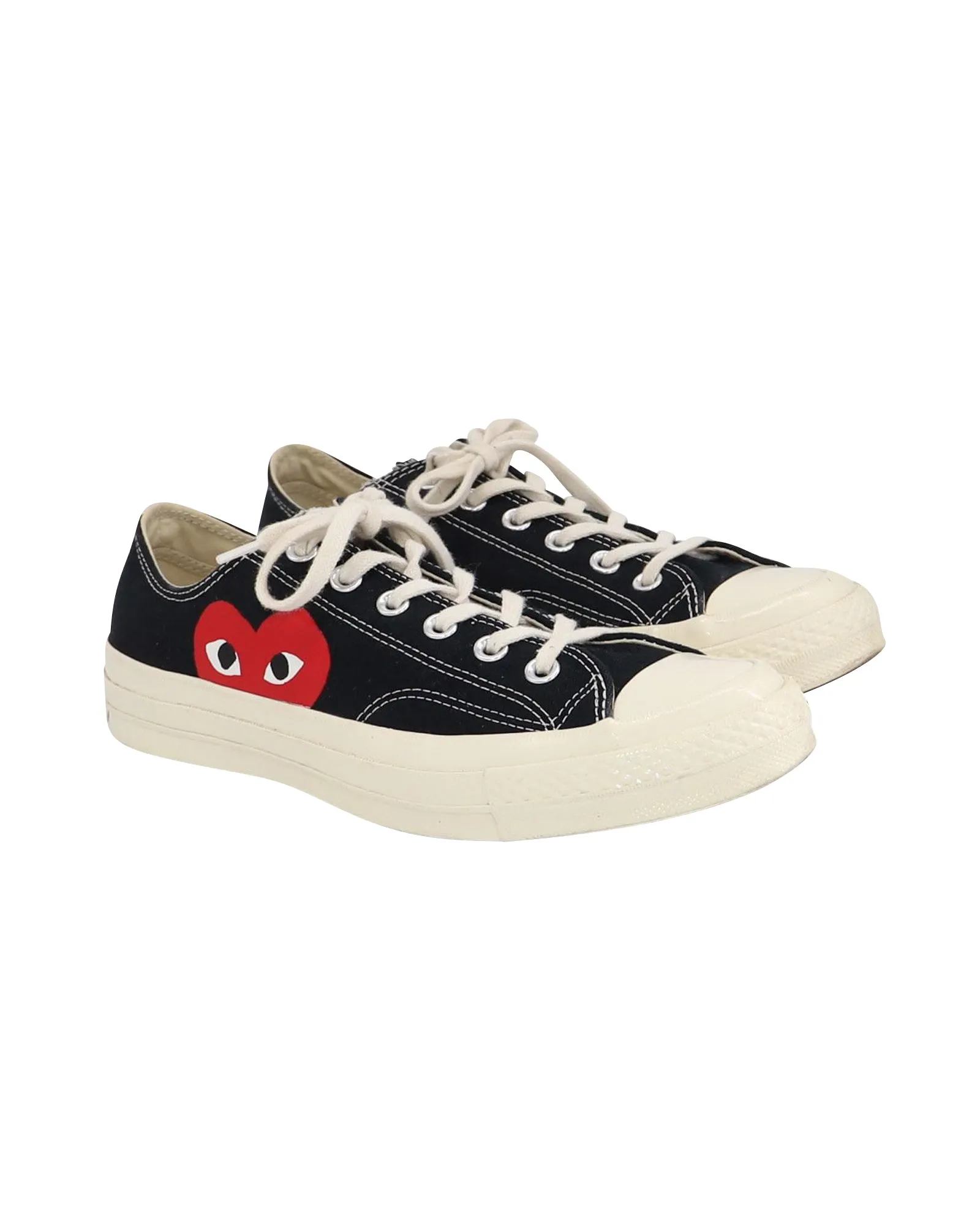 Comme Des Garcons Play x Converse Low-Top Sneakers in Black Canvas