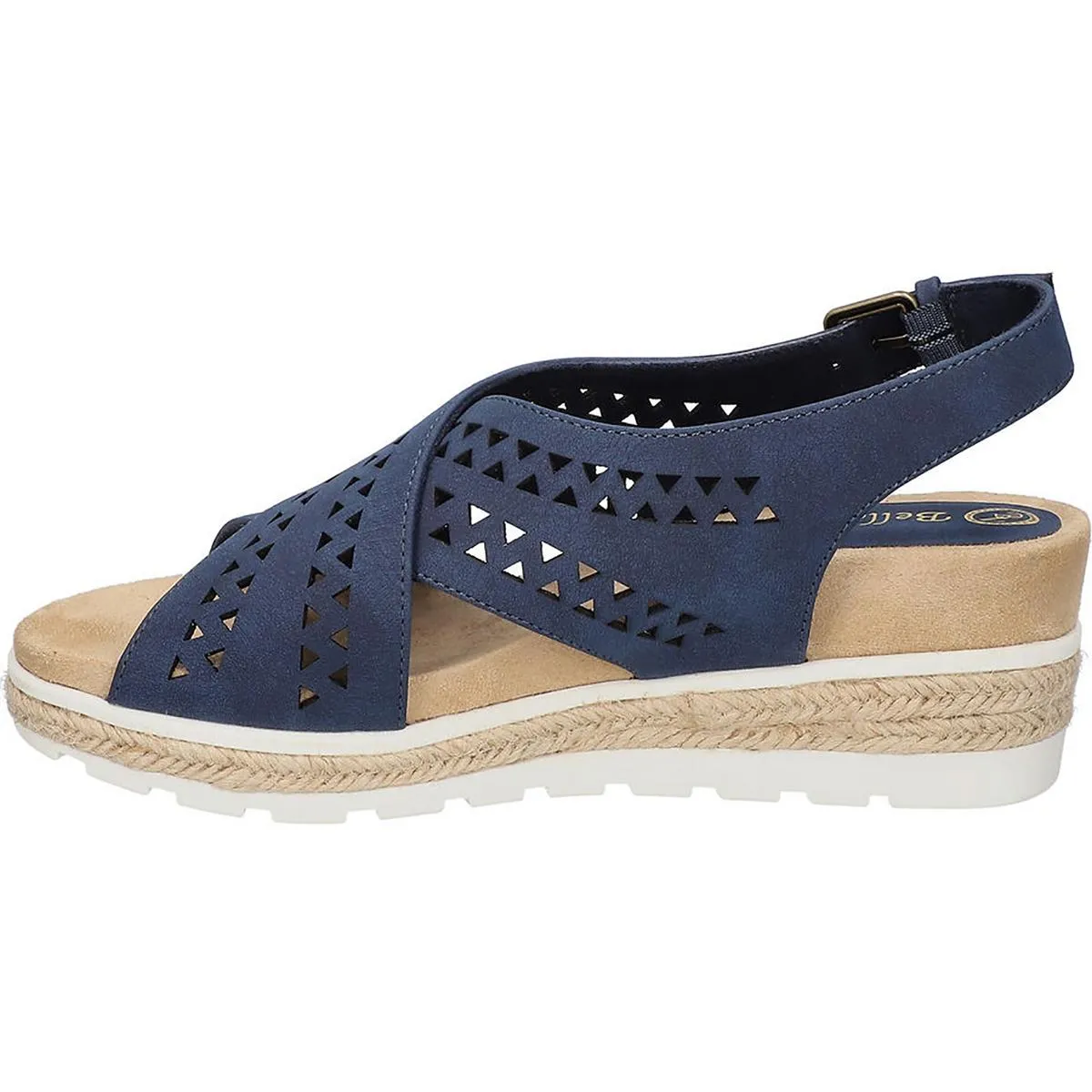 Cosette Womens Faux Leather Criss-Cross Wedge Sandals