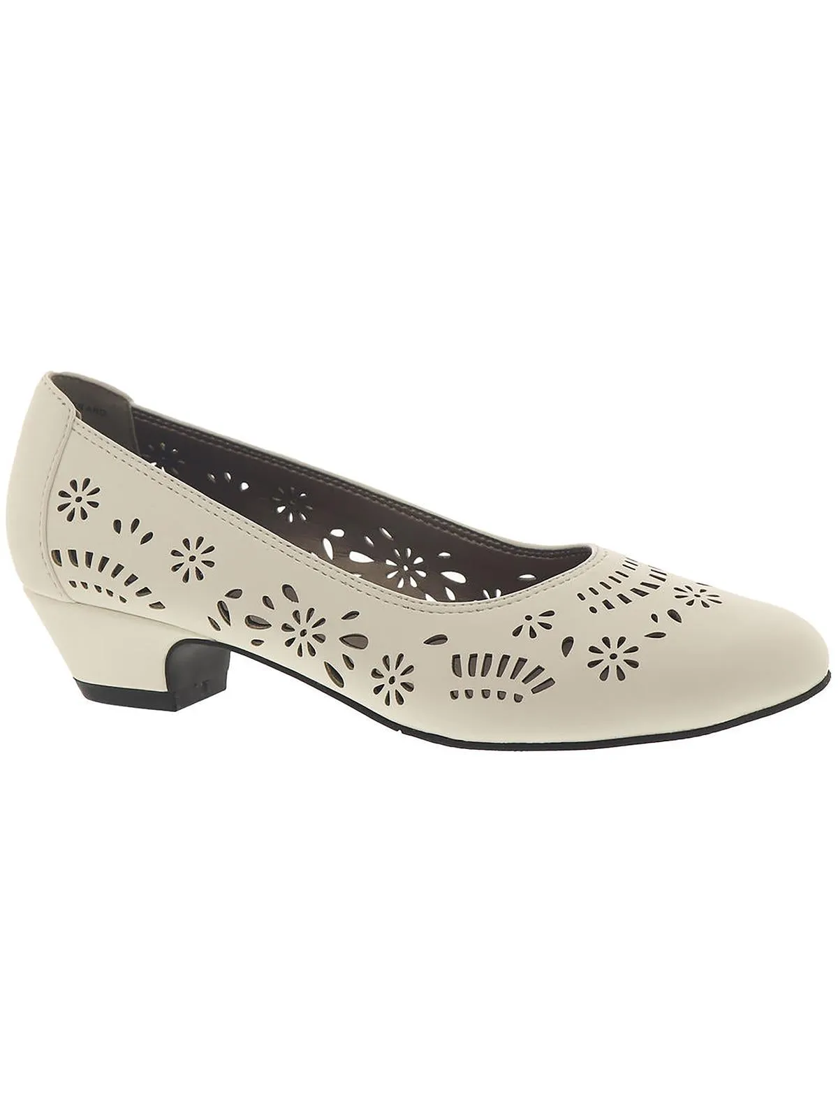 Dahlia Womens Faux Leather Perforated Dress Pumps