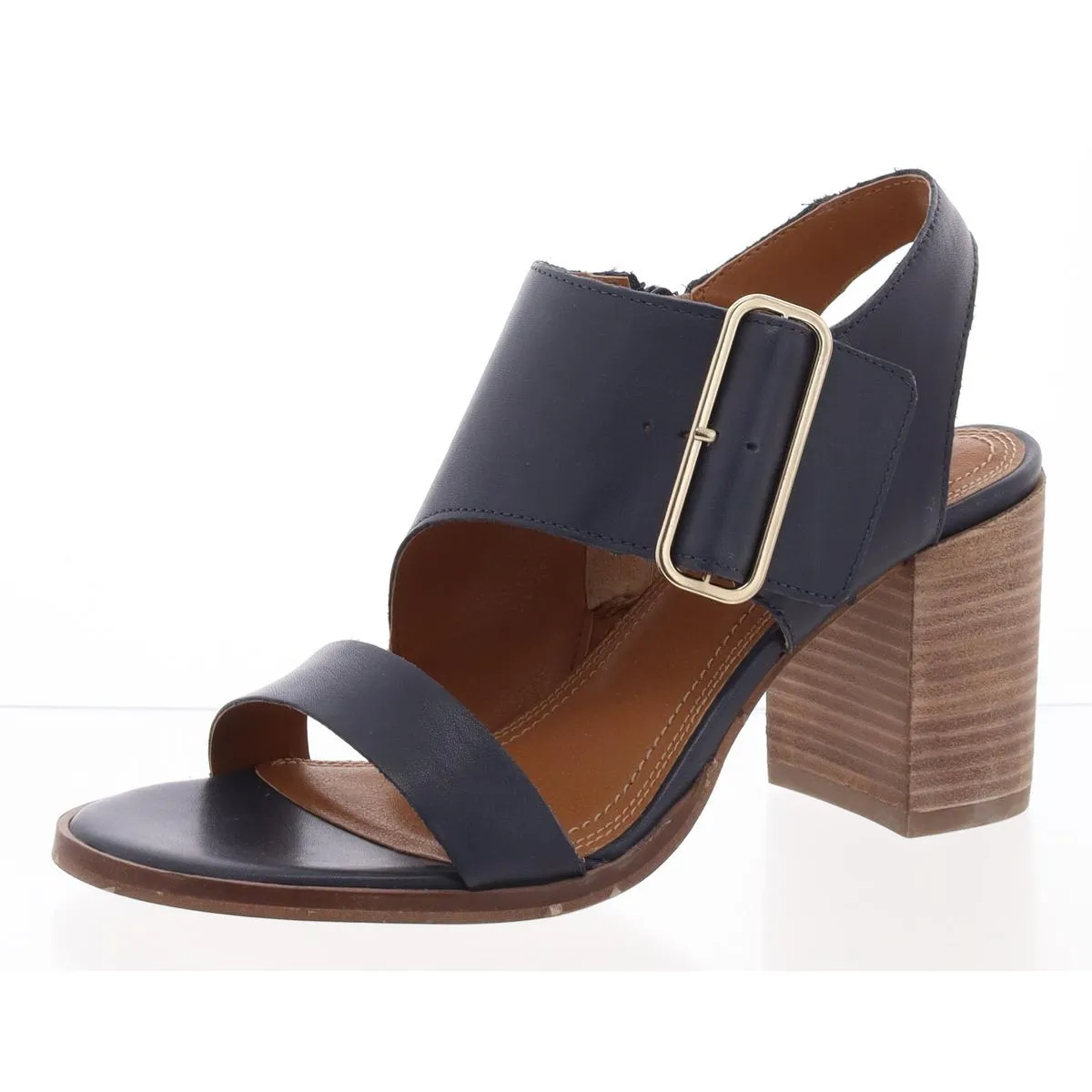 Darnah Womens Leather Adjustable Block Heel