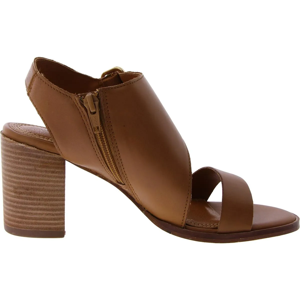 Darnah Womens Leather Adjustable Block Heel