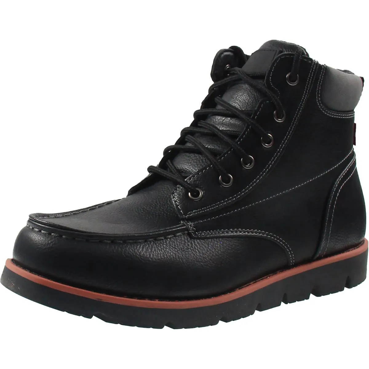 DEAN Mens Comfort Insole Faux Leather Hiking Boots