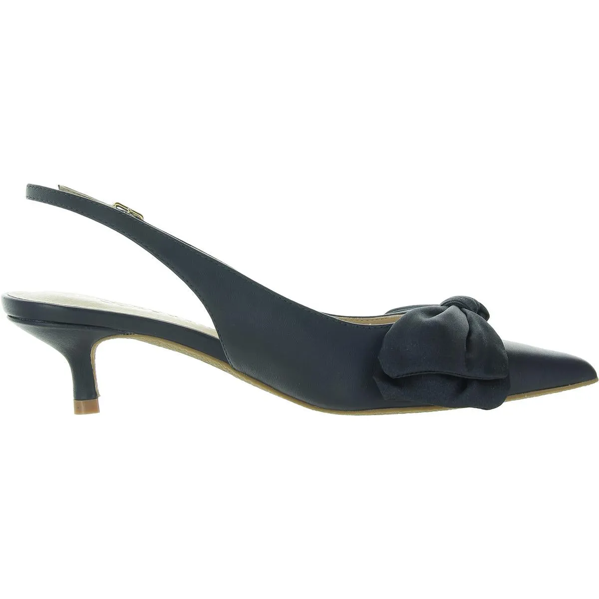 Debra Womens Bow Leather Kitten Heels
