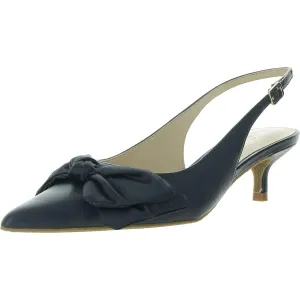 Debra Womens Bow Leather Kitten Heels