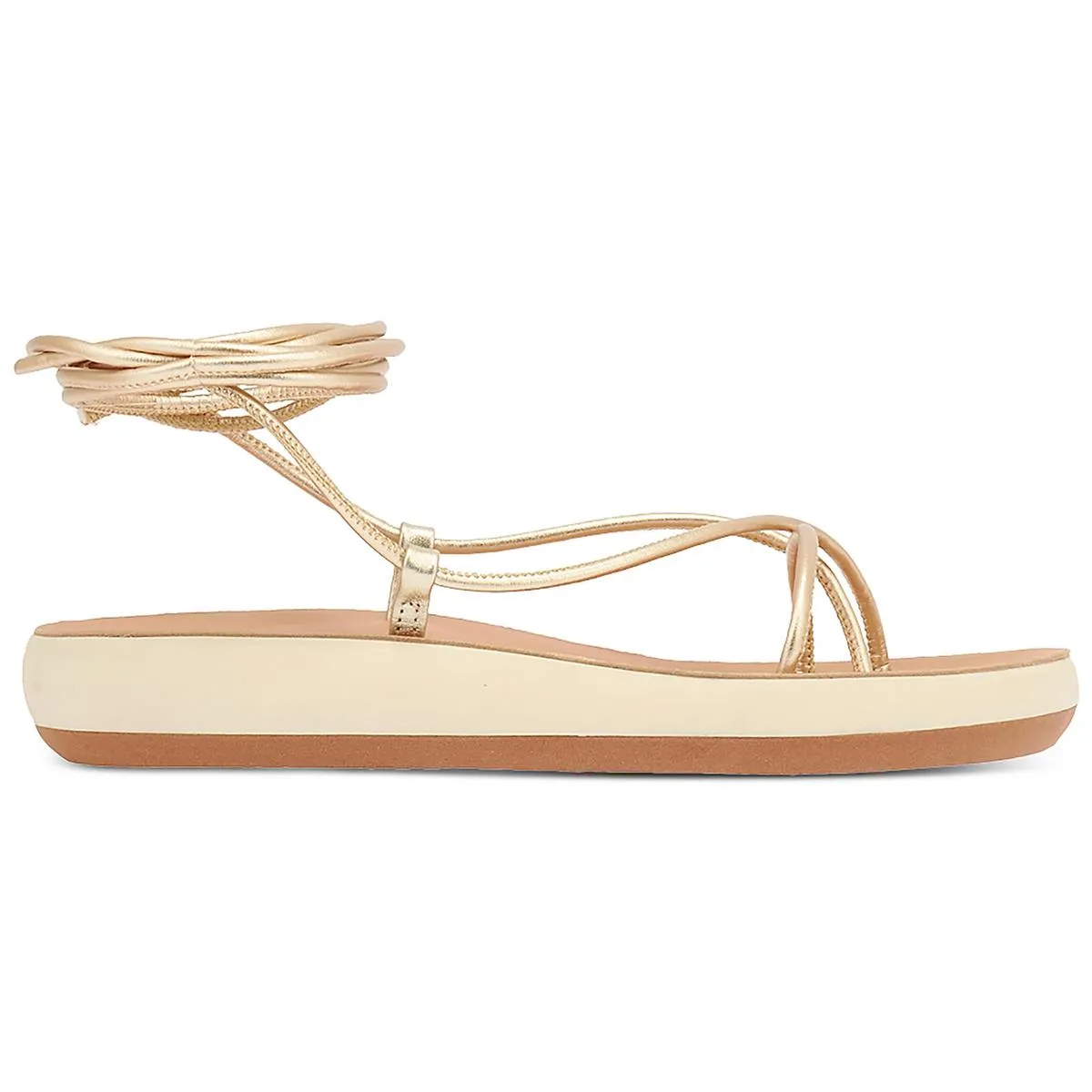 Diakopes Comfort Womens Faux Leather Lace-Up Wedge Sandals