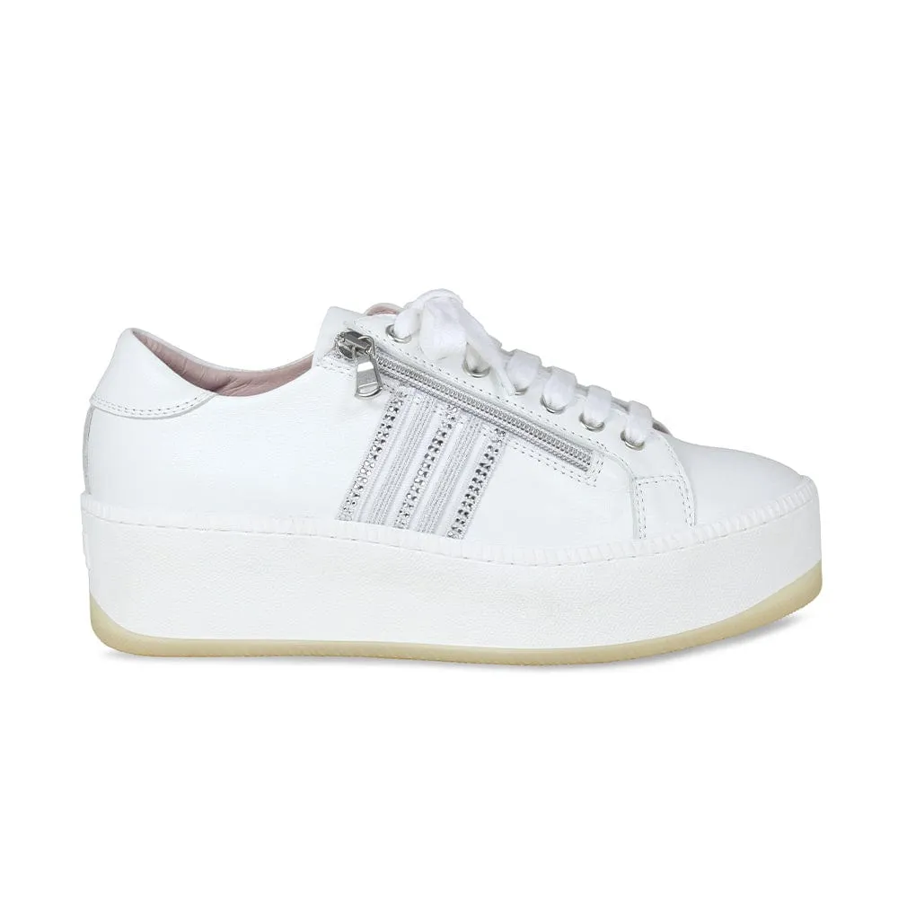 Disco: White Leather & Silver