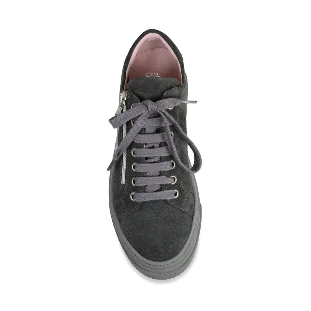 Diva-Star: Gray Suede & Silver